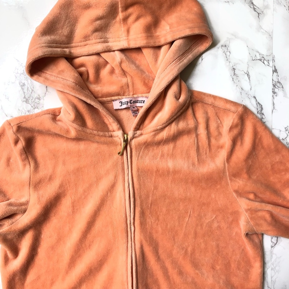 Juicy Couture Orange Aloha Hoodie Jacket Size: M
